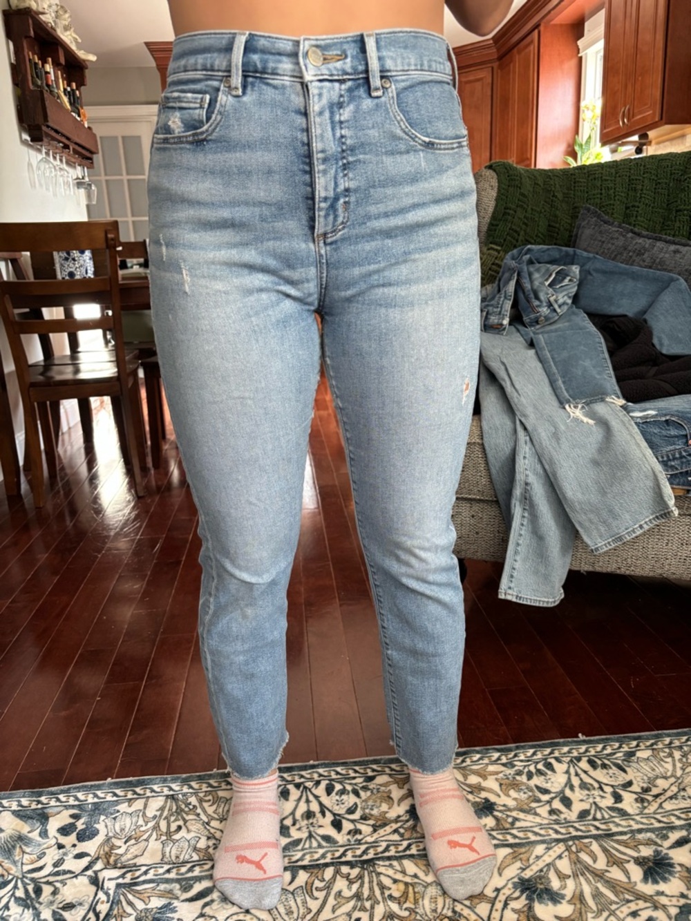 LOFT High-Rise Light Wash Skinny Jeans